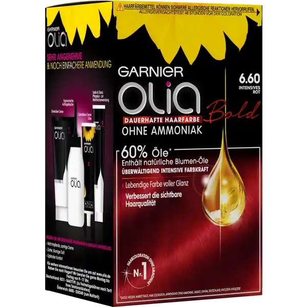 Dauerhafte Haarfarbe Coloration 6.6 Intensives Rot