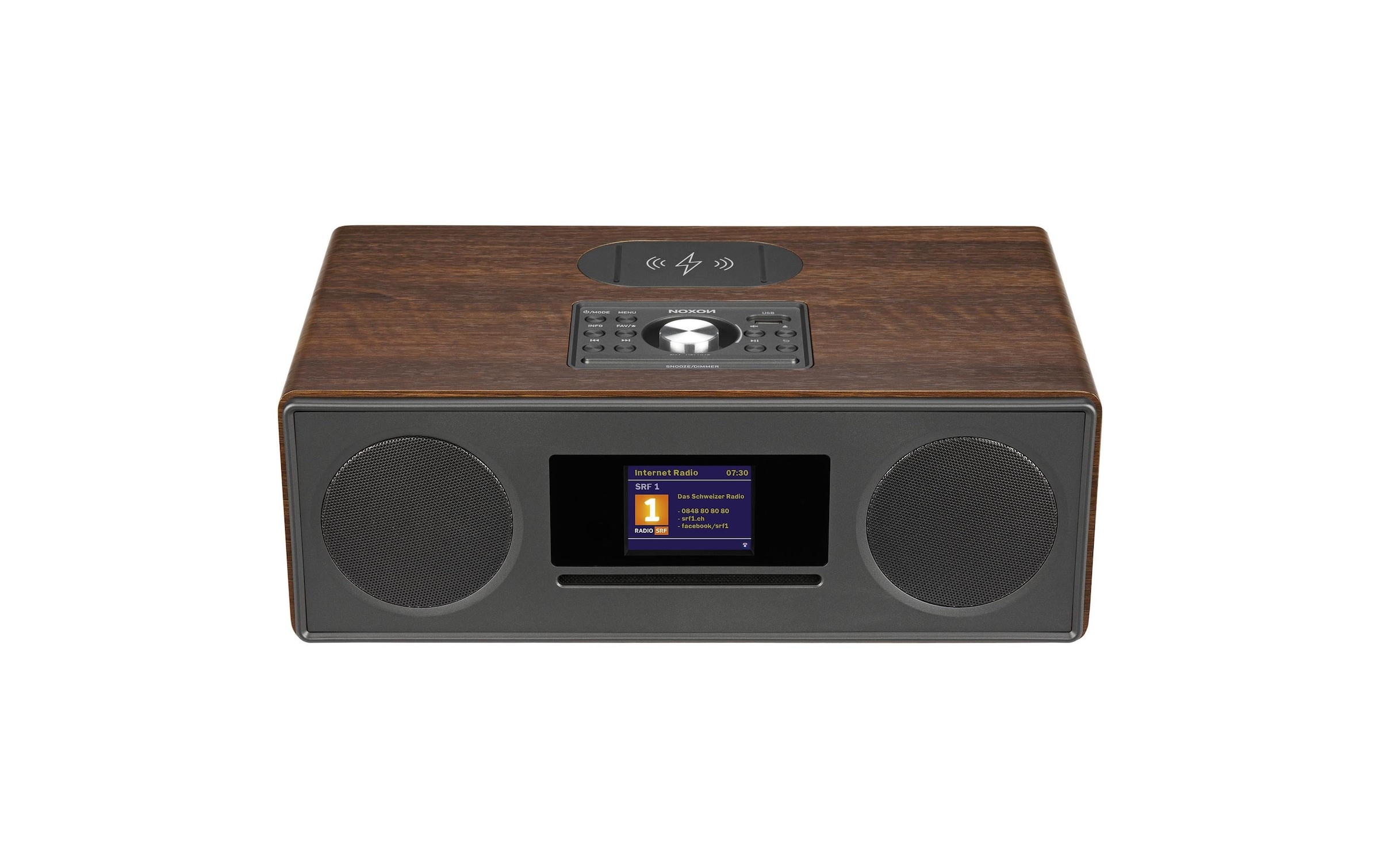 Noxon Digitalradio (DAB+) »Radio Pilatus – Walnuss« (Bluetooth Digitalradio (DAB+) | FM-Tuner | Internetradio )