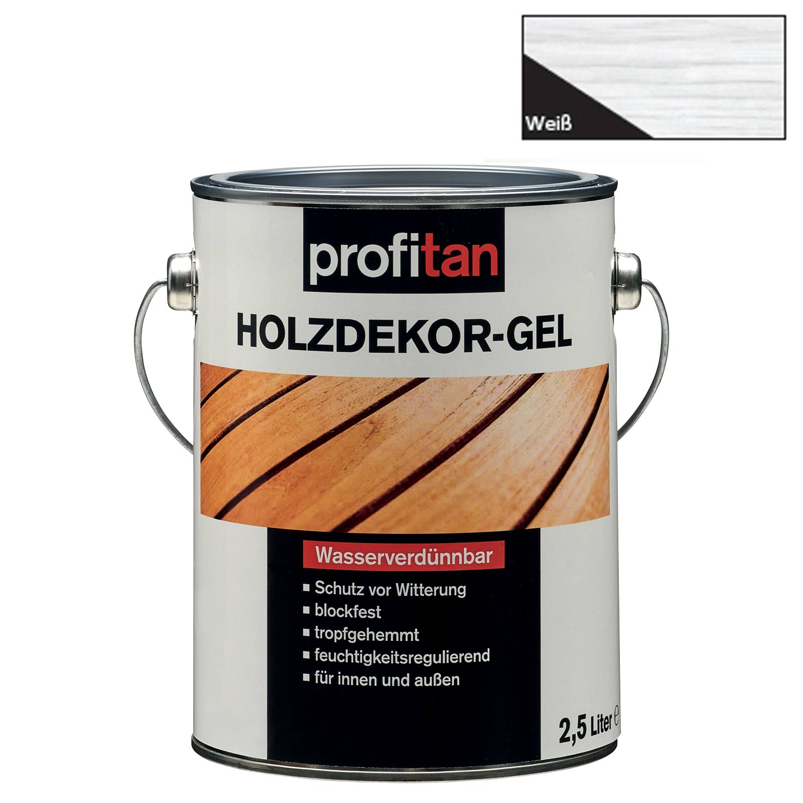 profitan Holzdekor-Gel - weiß - 2,5 Liter