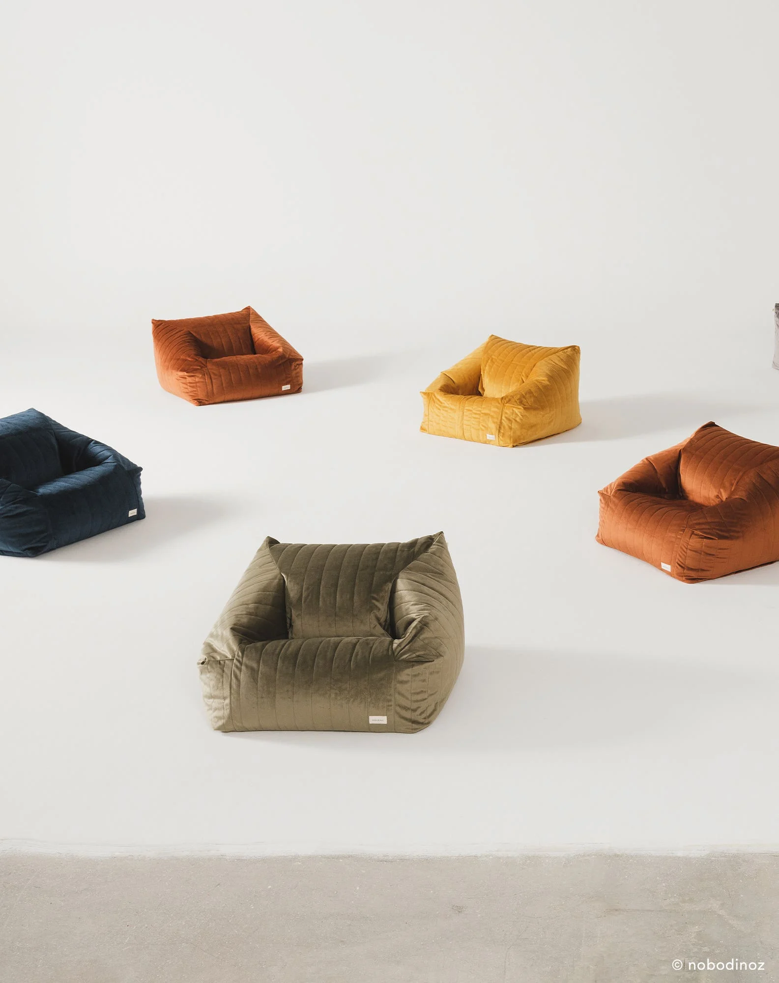 Fauteuil-pouf chelsea - taille enfant -eco-velours | Vert