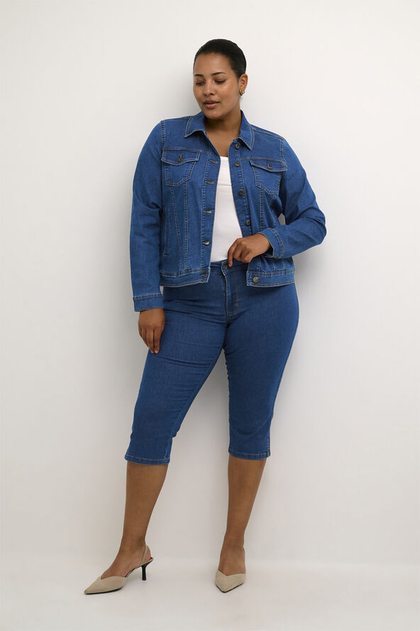Kaffe Curve KCvicka Jeans Jacket Medium blue washed denim