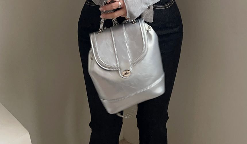 Coris - Set: Effen top met lange mouwen en mockneck + Effen top met strik en camisole