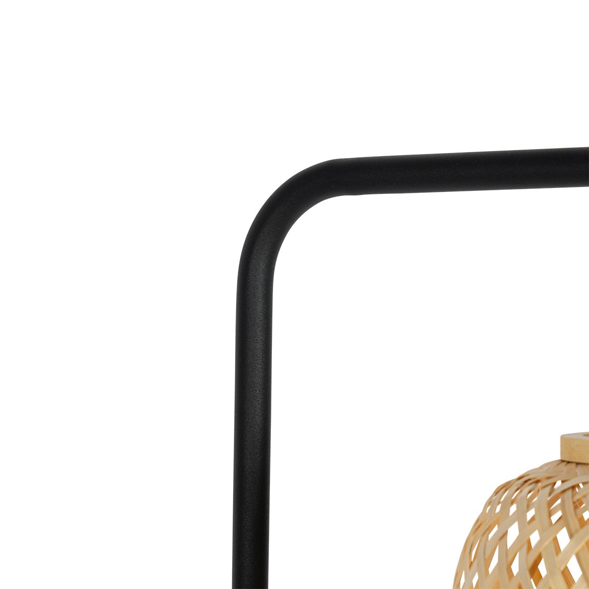 Oosterse vloerlamp zwart met bamboe - Yvonne
