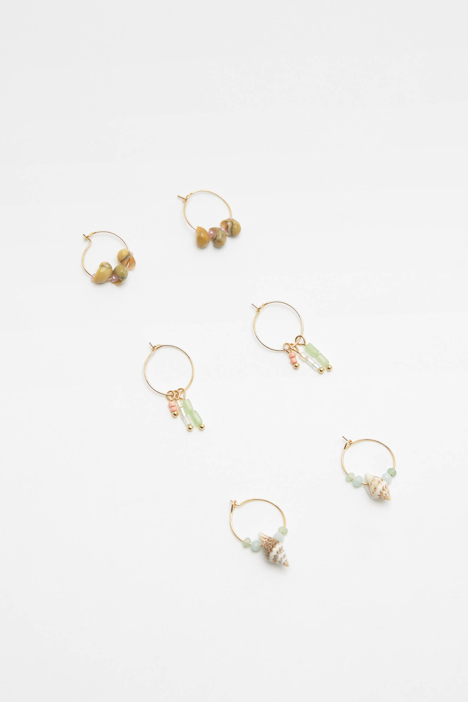 Conjunto de 6 pares de brincos de argola - dourados