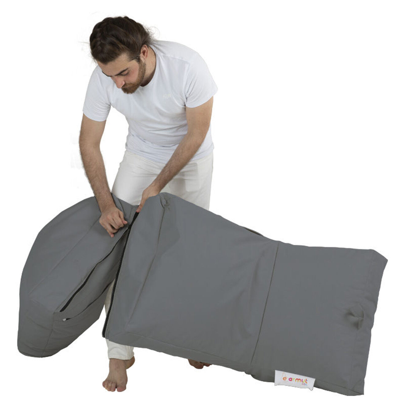 Homitis Pouf Siesta gris - 55x40x40 cm