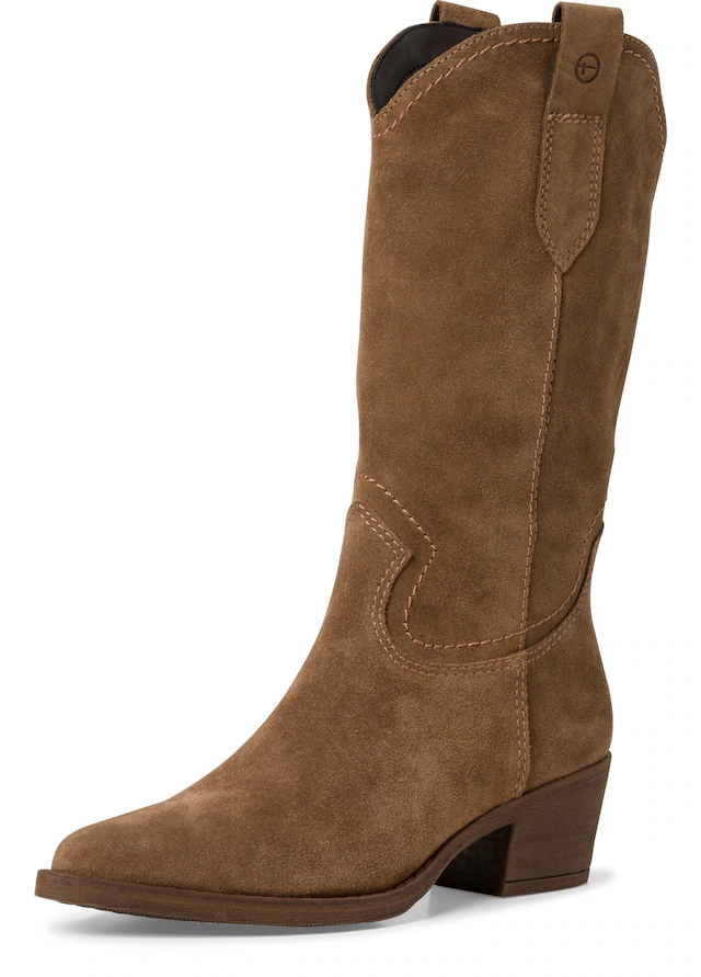 Tamaris Westernstiefel  , Blockabsatz, Cowboystiefel in spitzer Form