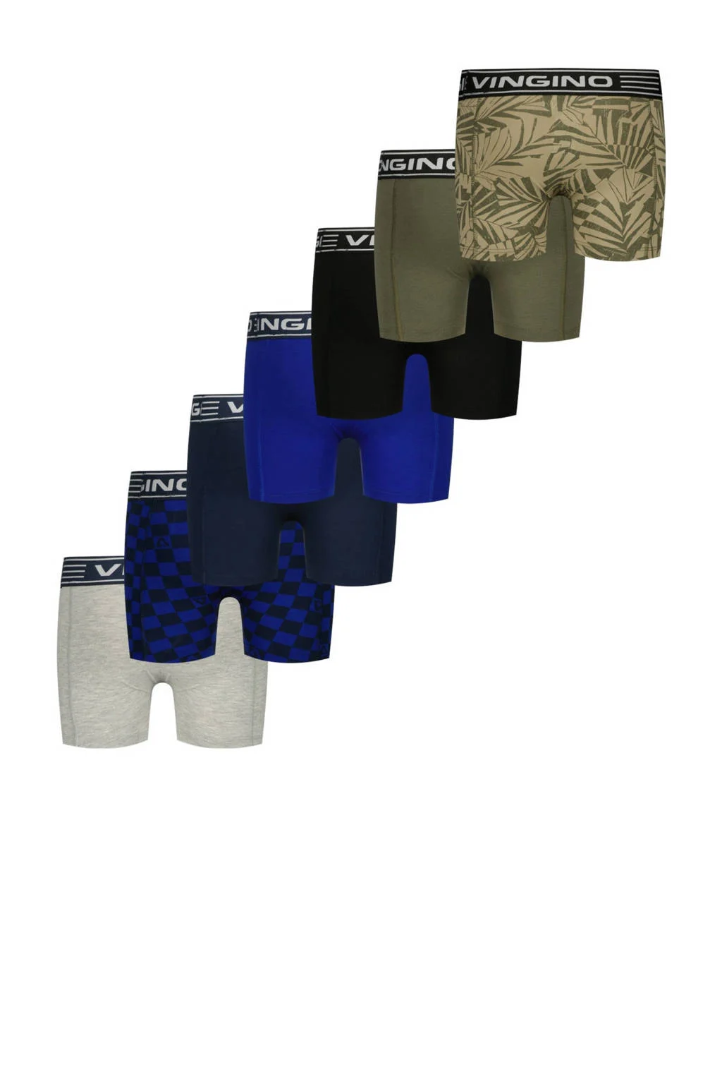 Vingino boxershort - set van 7 groen/blauw/multicolor