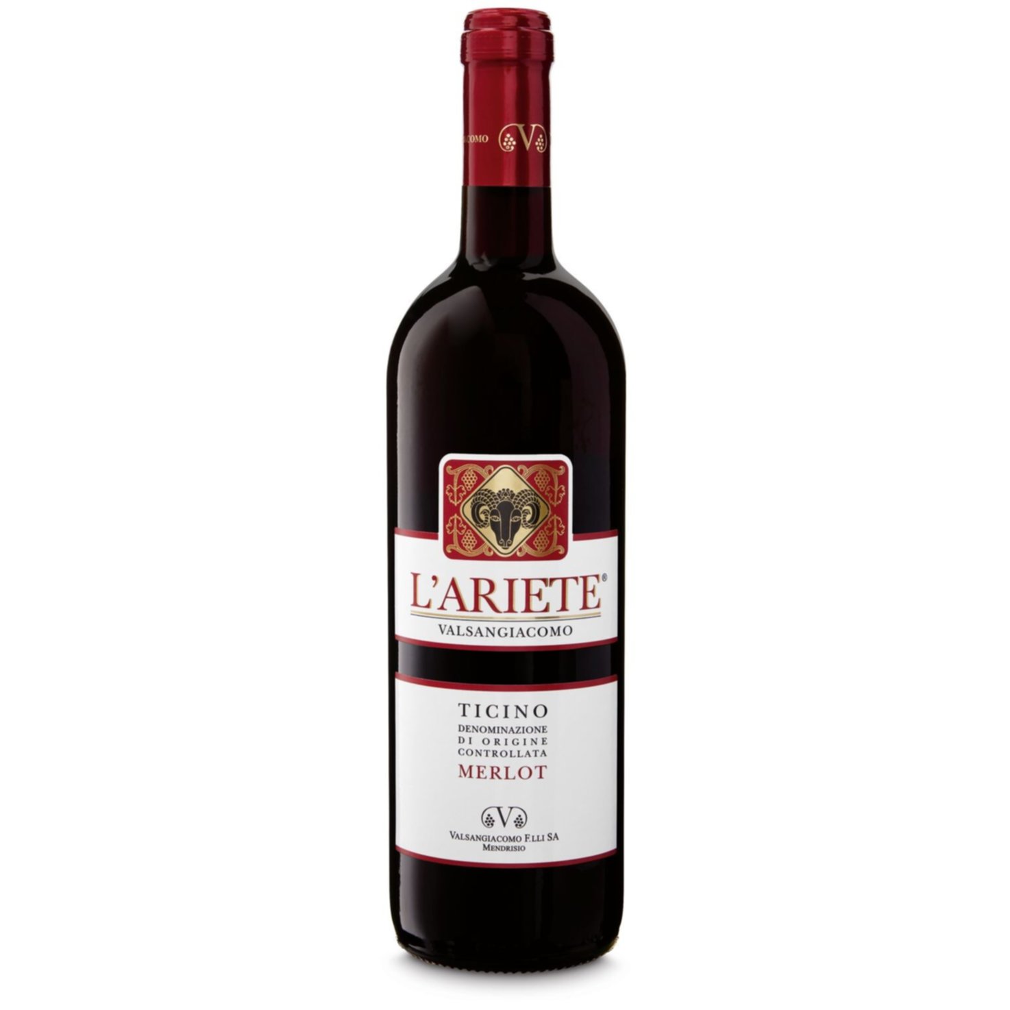 Ticino DOC Merlot l'Ariete Valsangiacomo -75cl