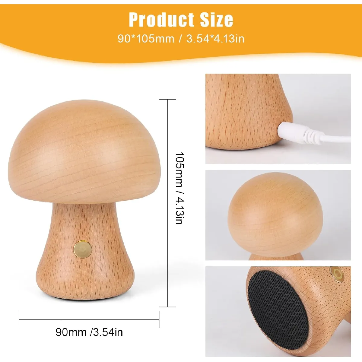 Lampe de Table Bois Rechargeable