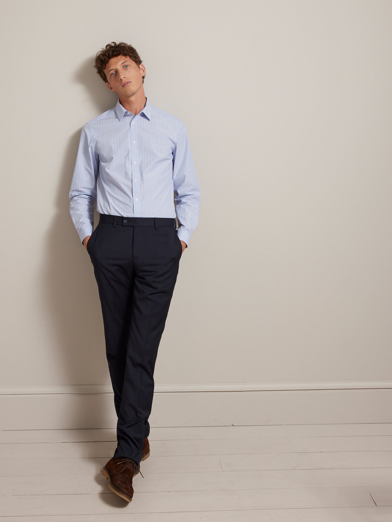 Chemise rayures tricolores slim fit homme