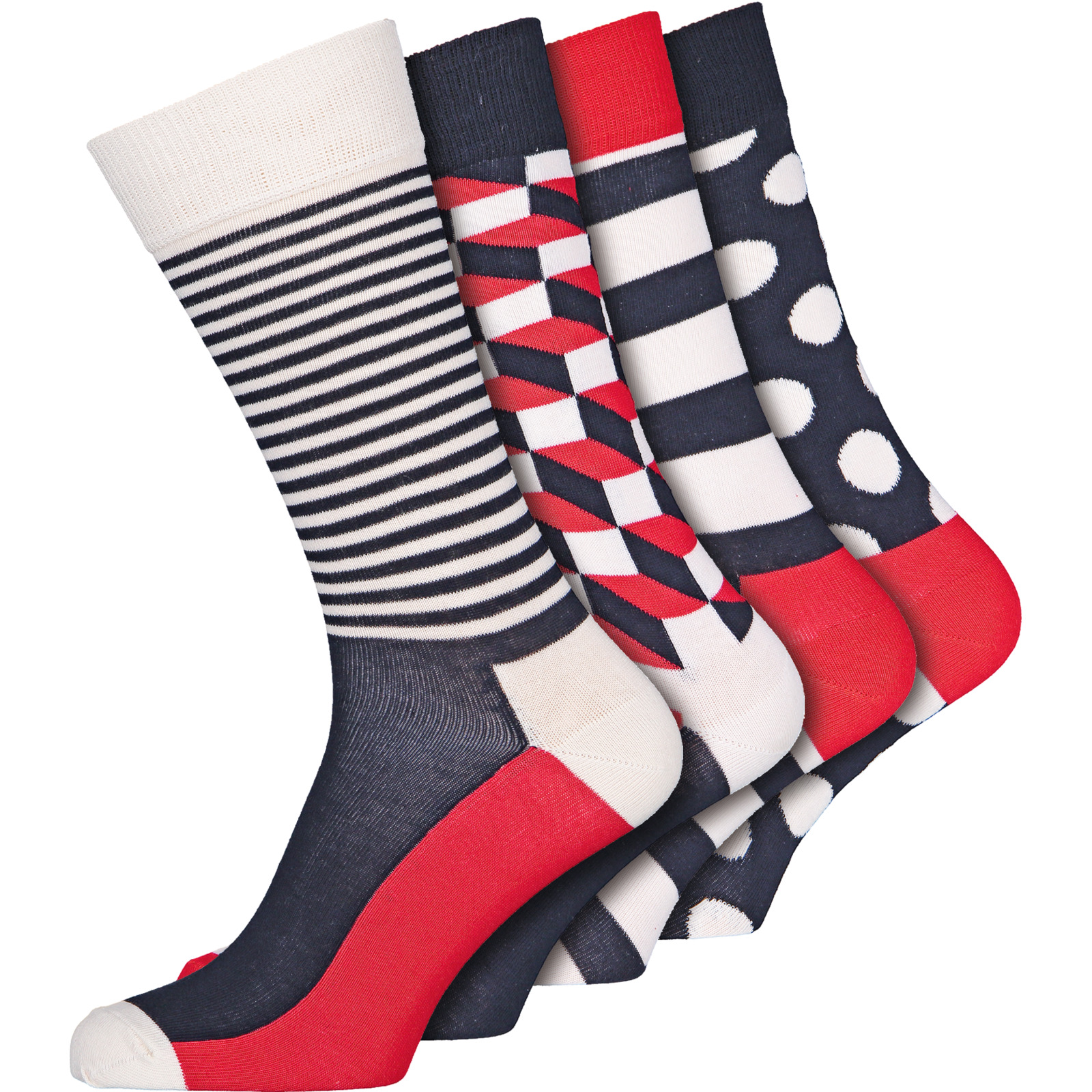 Happy Socks Herren-Socken, 4 Paar dunkelblau