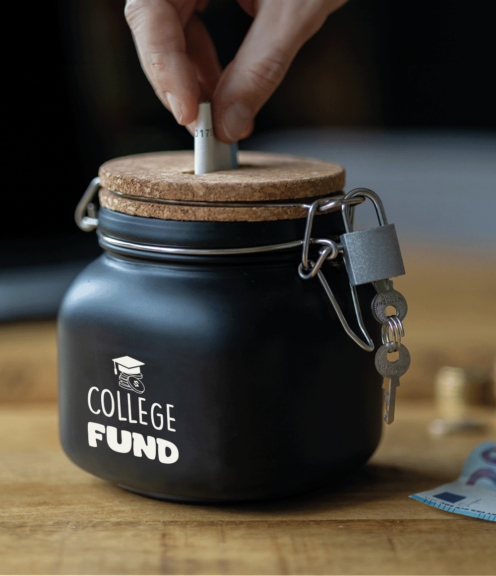 Zwarte Spaarpot College Fund 12,5cm