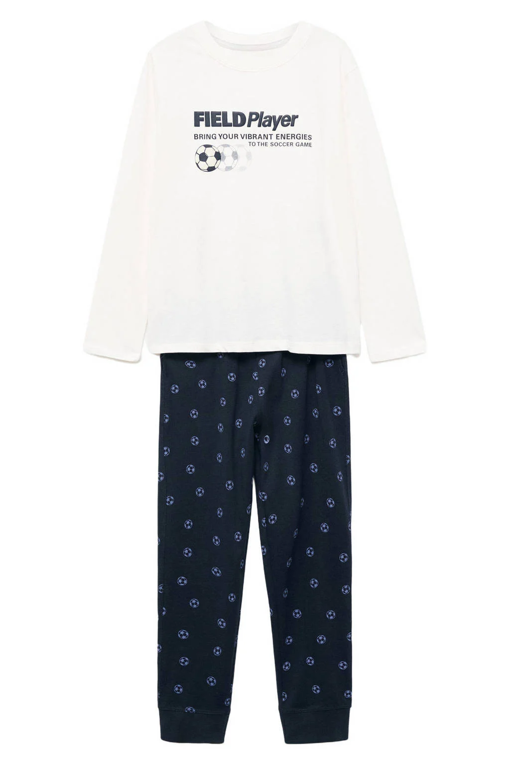 Mango Kids pyjama donkerblauw/wit