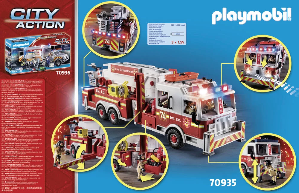 CAMION DE POMPIERS AVEC ECHELLE - 70935