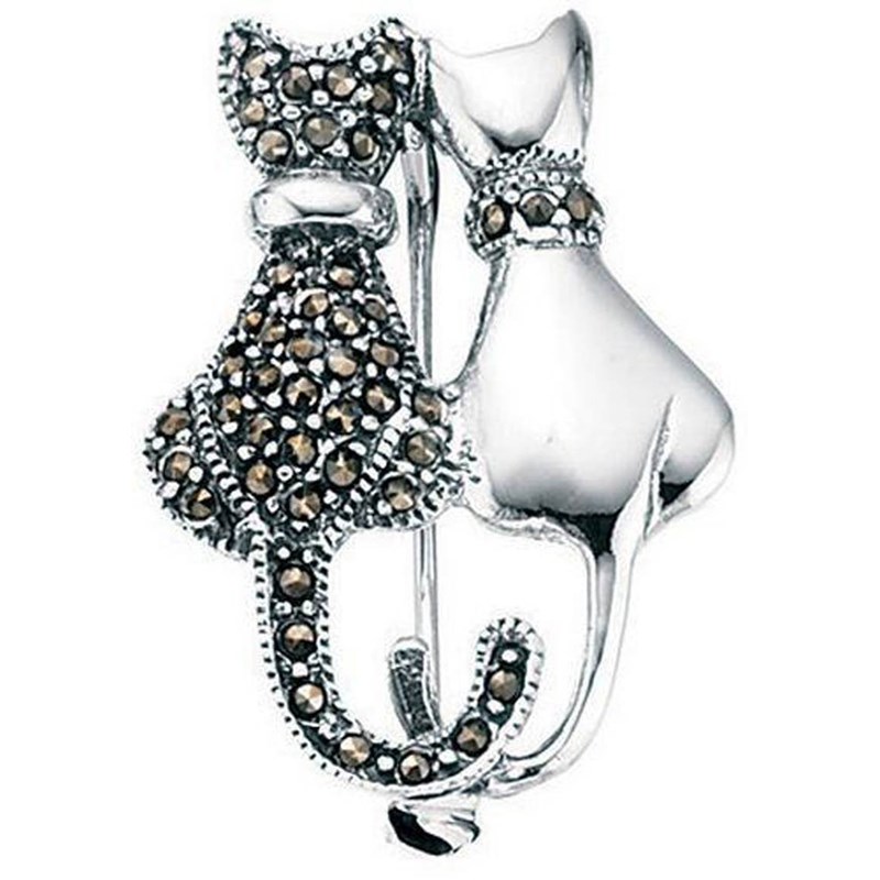 Broche chat en argent 925/1000