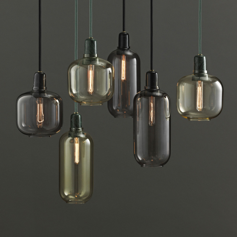 Normann Copenhagen Amp Lamp hanglamp large Ø11.2 goud/groen