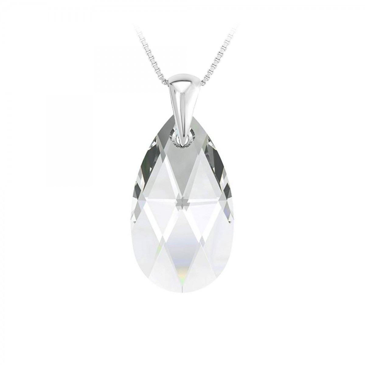 Collier en Argent rhodié 925 SC Crystal orné de Cristaux scintillants