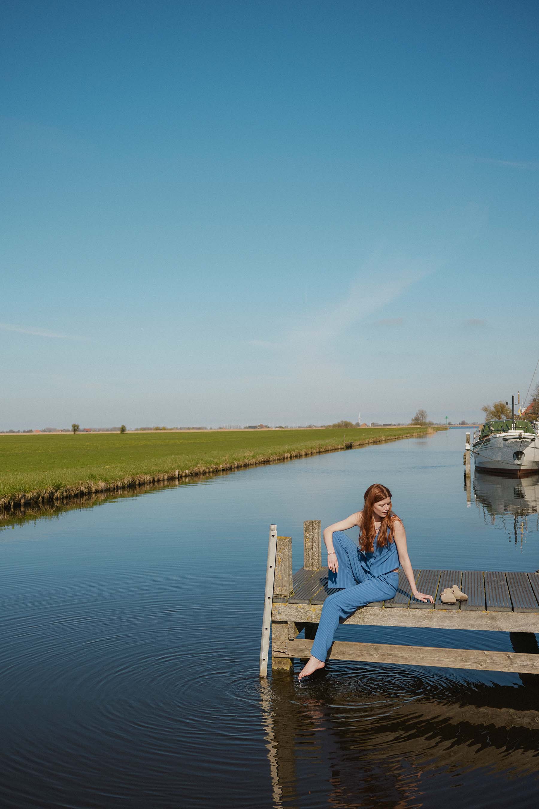 broek met krijtstreep print
