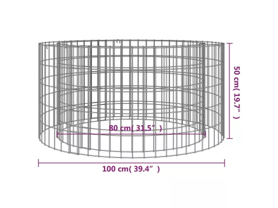 Foyer en gabion Ø 100 cm fer galvanisé