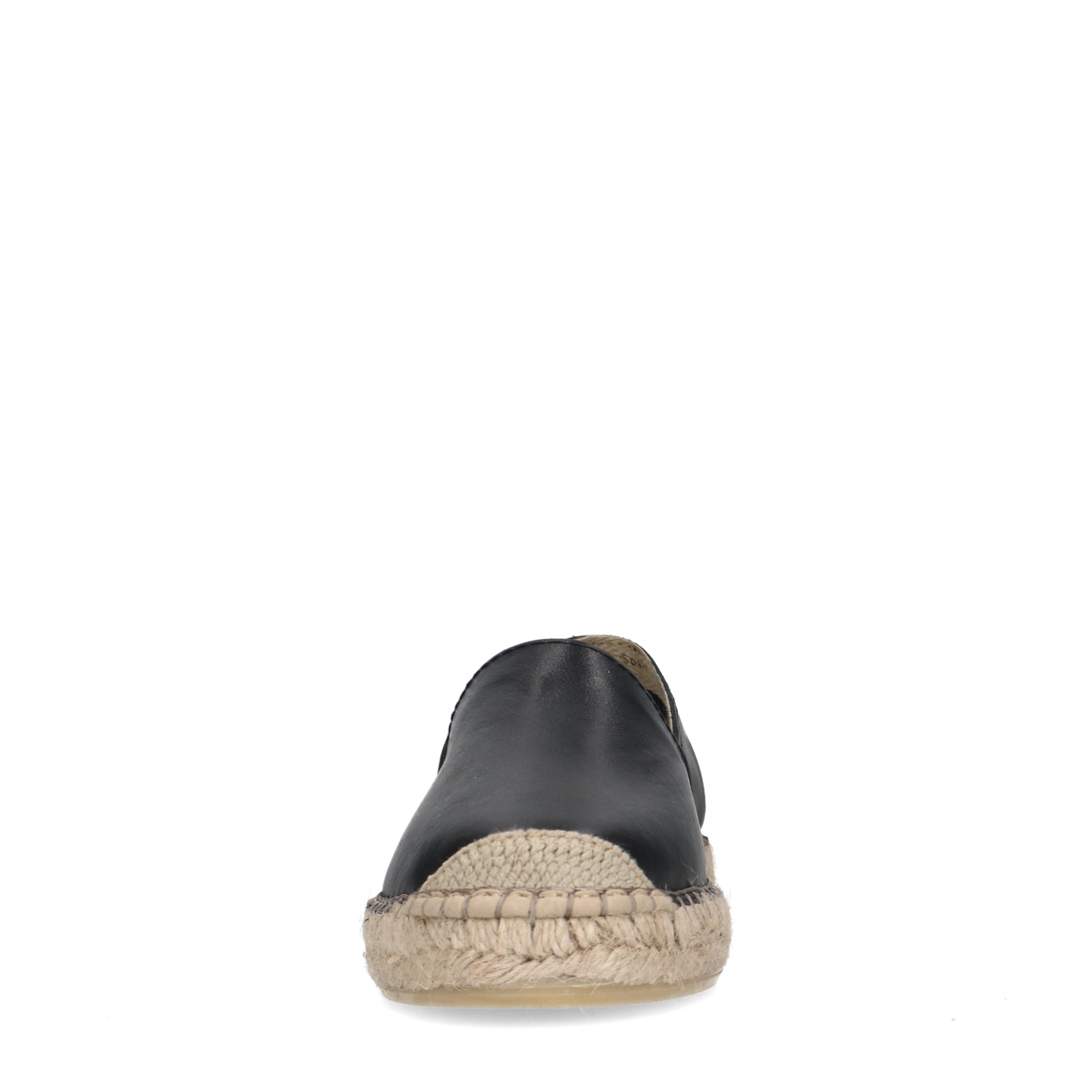 Zwarte leren espadrilles