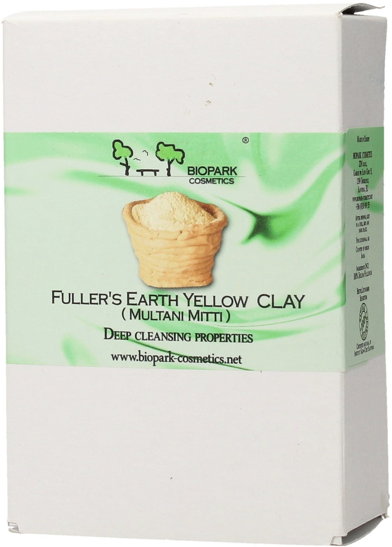 Biopark Cosmetics  Fuller's Earth Yellow Clay, 100 g