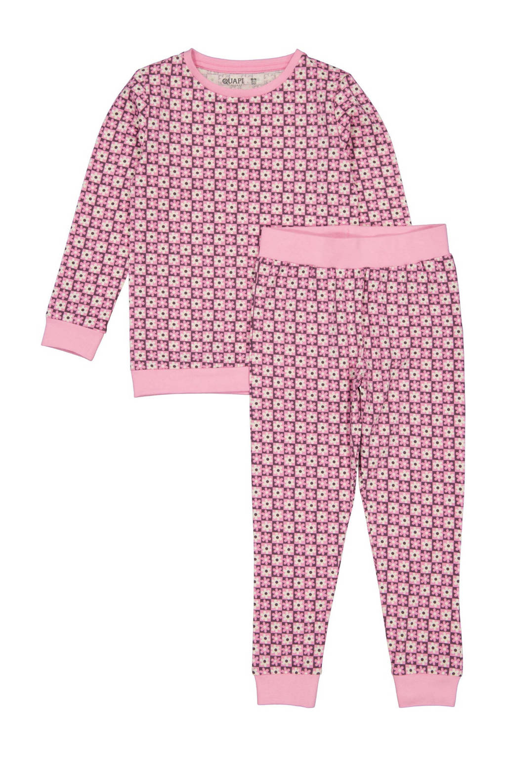 Quapi pyjama PUCK met all over print lichtroze/paars/ecru