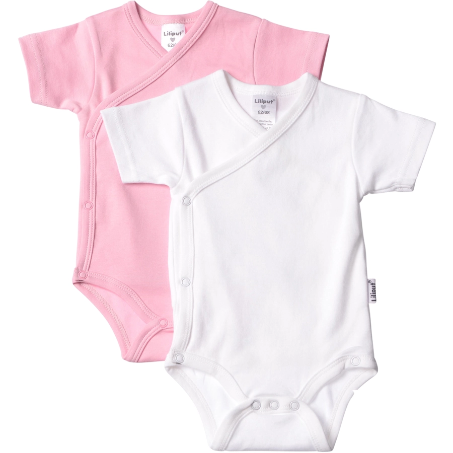 Liliput 2er Pack Wickelbody kurzarm weißrosa