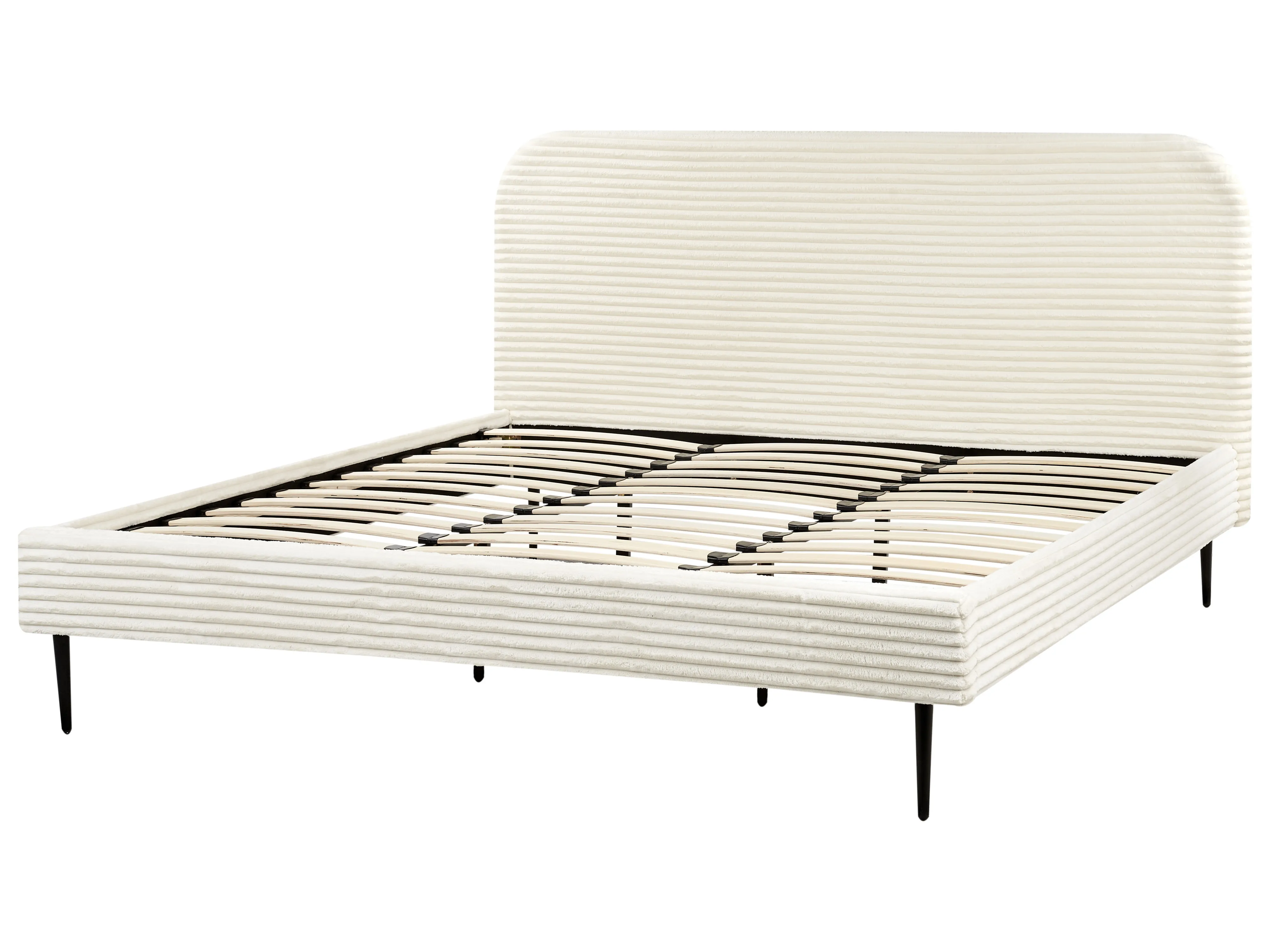 Bed Corduroy FLAYAT 180 x 200 cm Gebroken wit