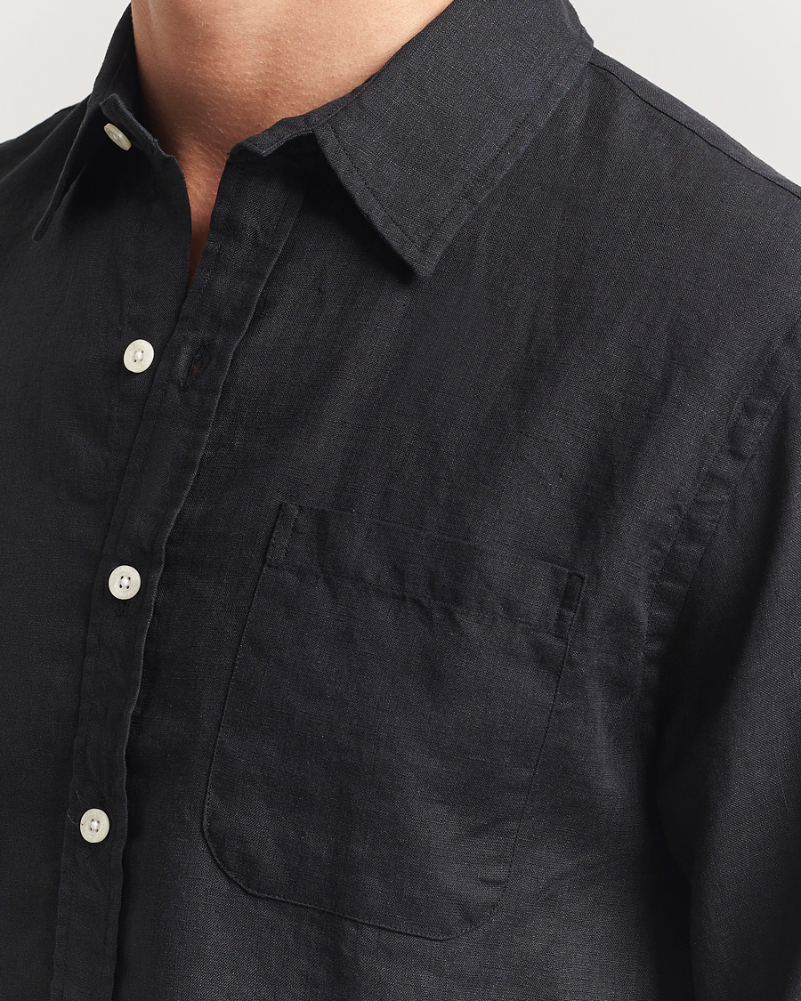 Colorful Standard Garment Dyed Linen Shirt Deep Black