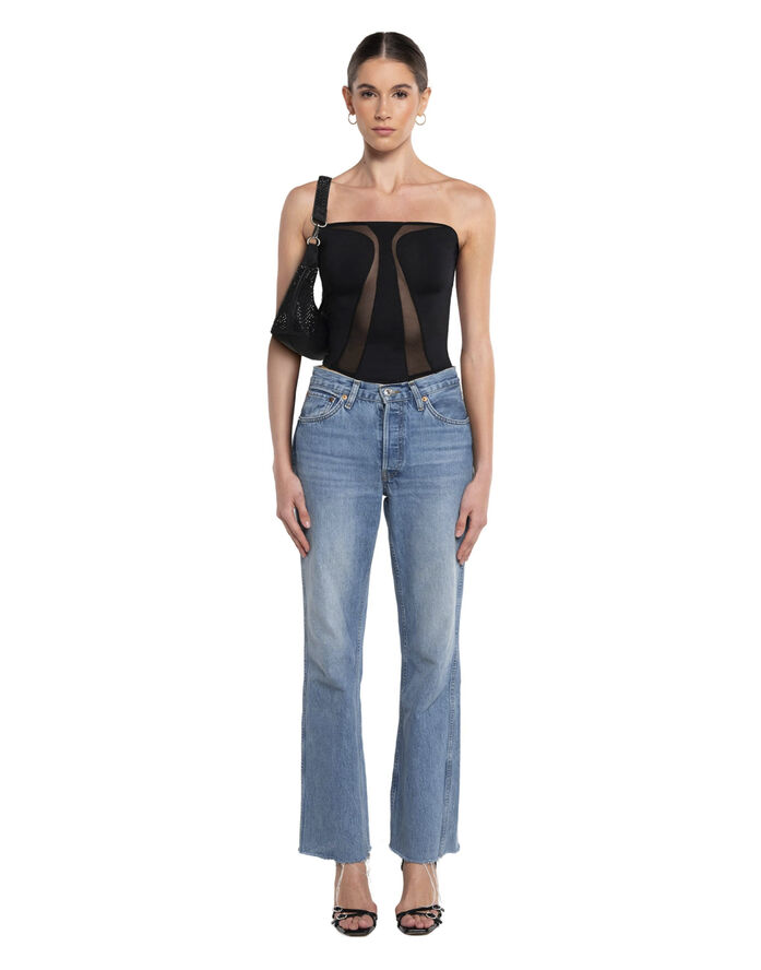 OW Collection SWIRL Tube Top Black caviar