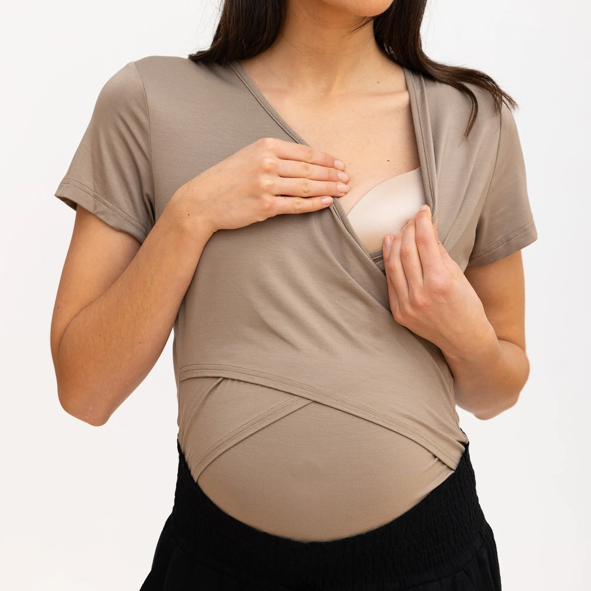 Bella Maternité T-Shirt Allaitement Beige