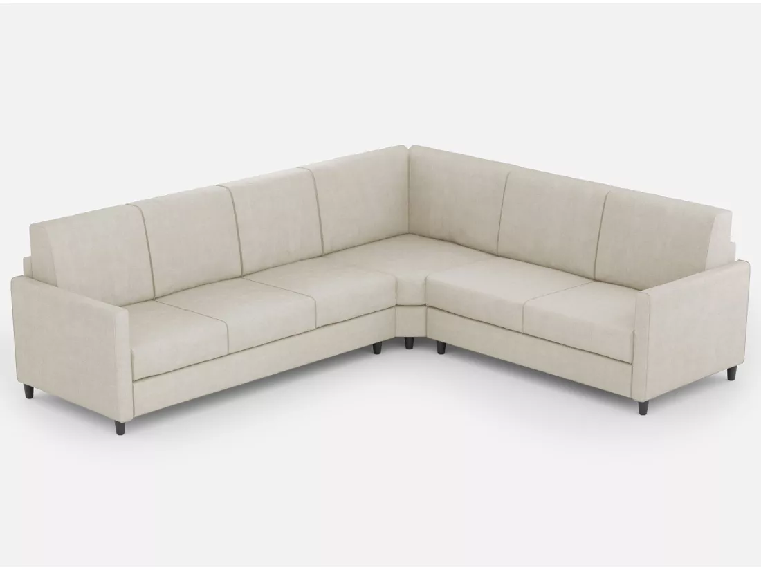 Canapé d'angle moderne italien tissu blanc cassé Korane - 5 tailles-Taille 281x241 cm