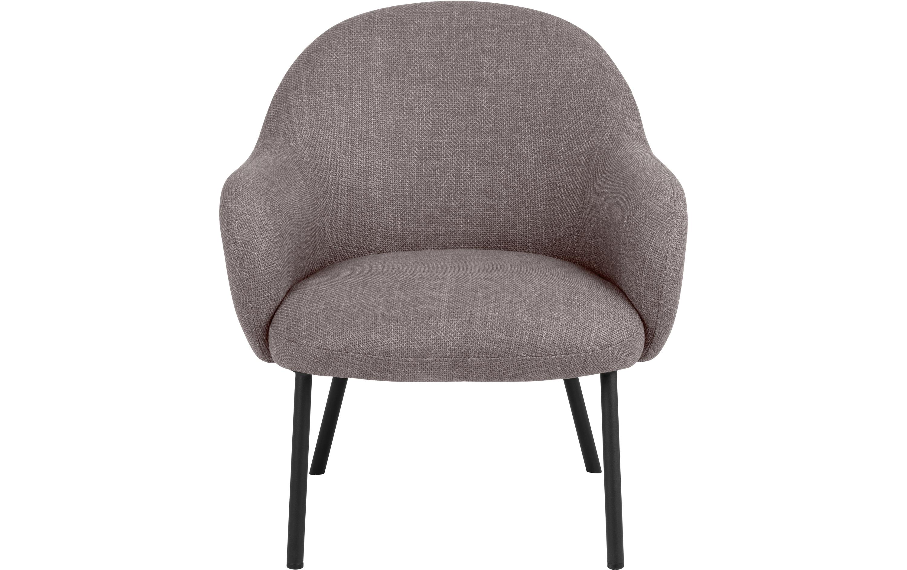 Sessel Spencer Polyurethan (PU)/Stahl, Hellgrau/Braun<br>Eleganter Loungesessel mit klarer und runder Silhouette