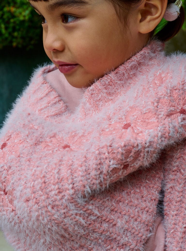 Pull rose à manches longues