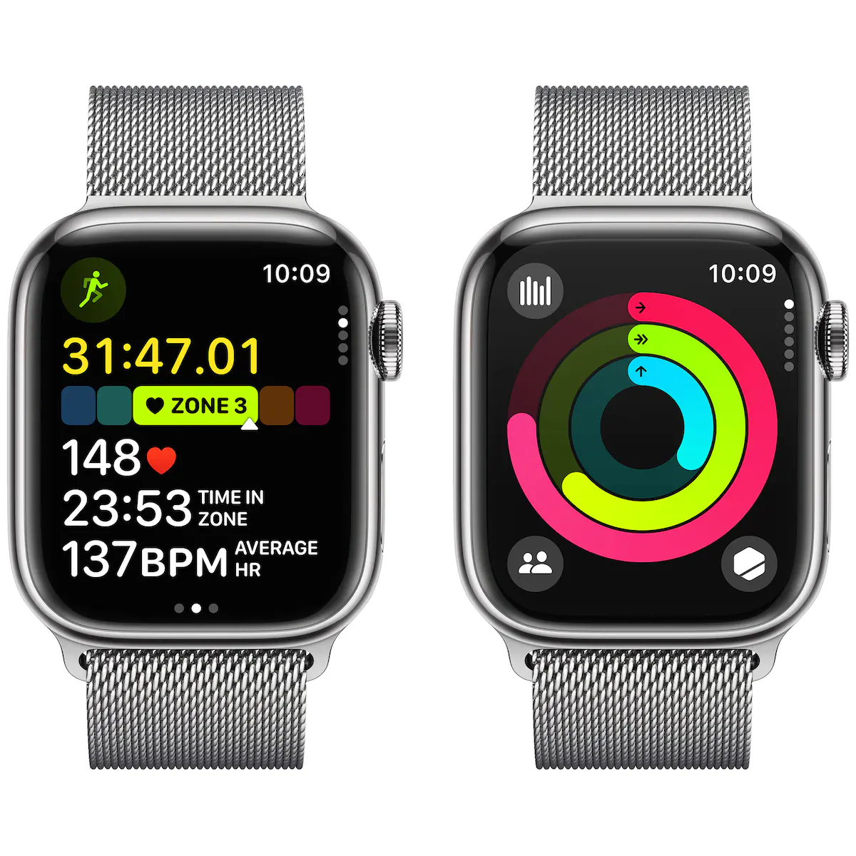 Apple Watch S9 45mm GPS+CEL (Silver Stainless/Silver Milanese)