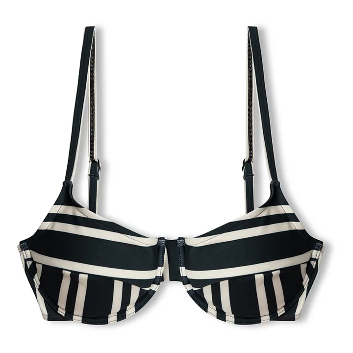 Zulu & Zephyr Haut de Maillot Rayé Balconette | Noir