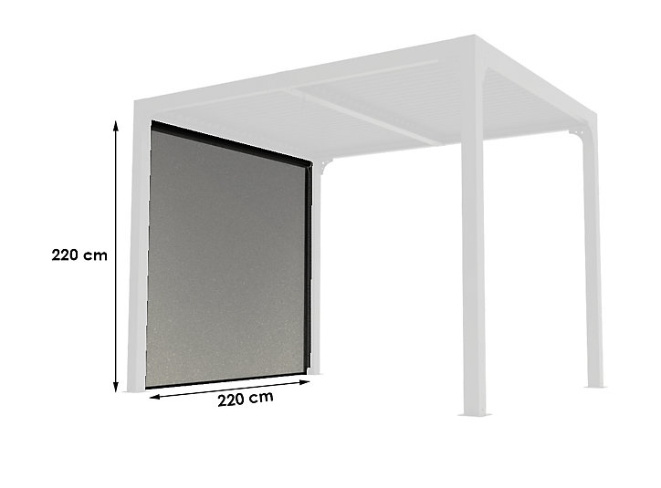 Rideau PVC gris clair 2,40 m pour pergola bioclimatique Habrita PER2430BI