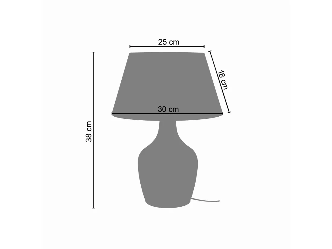 Lampe de chevet bouteille verre fumé 36 cm.