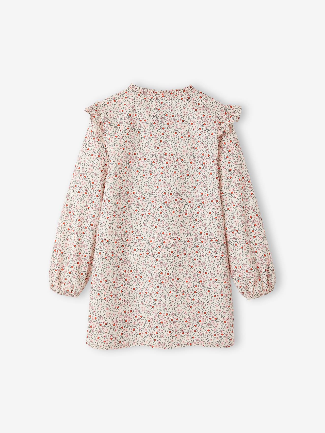 Vestido de bebê com flores, mangas e babados, personalizável, rosa para menina.