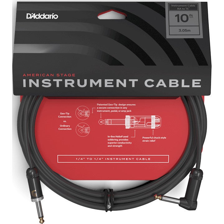 D'Addario AMSGRA-10 American Stage jack kabel haaks-recht 3 m