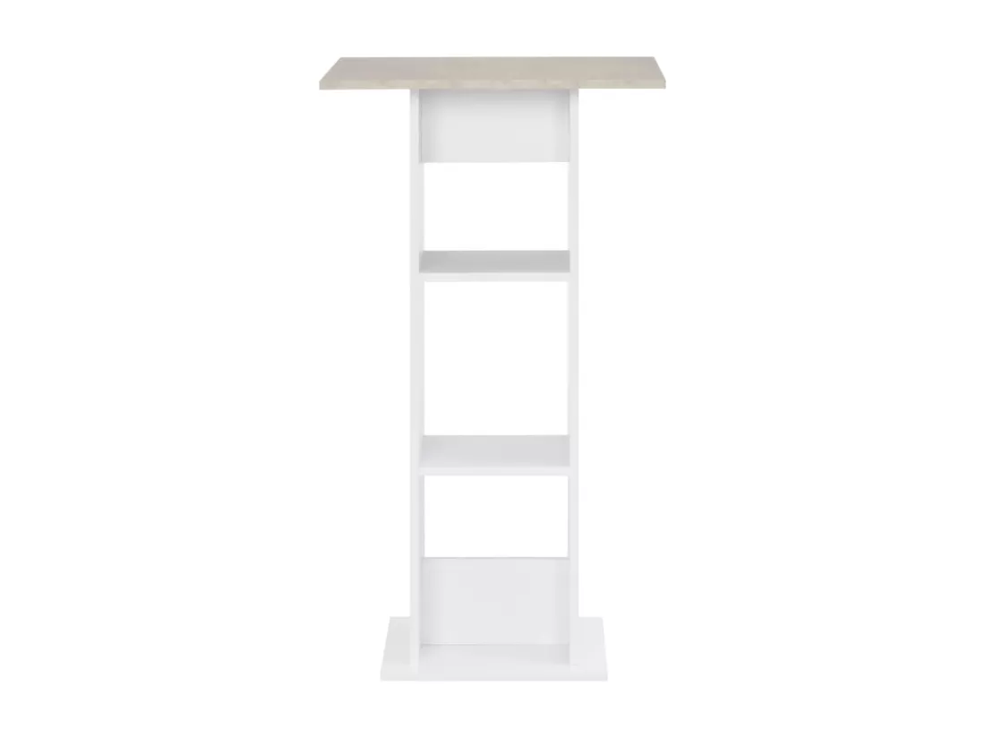 Table de bar Blanc et béton 60x60x110 cm