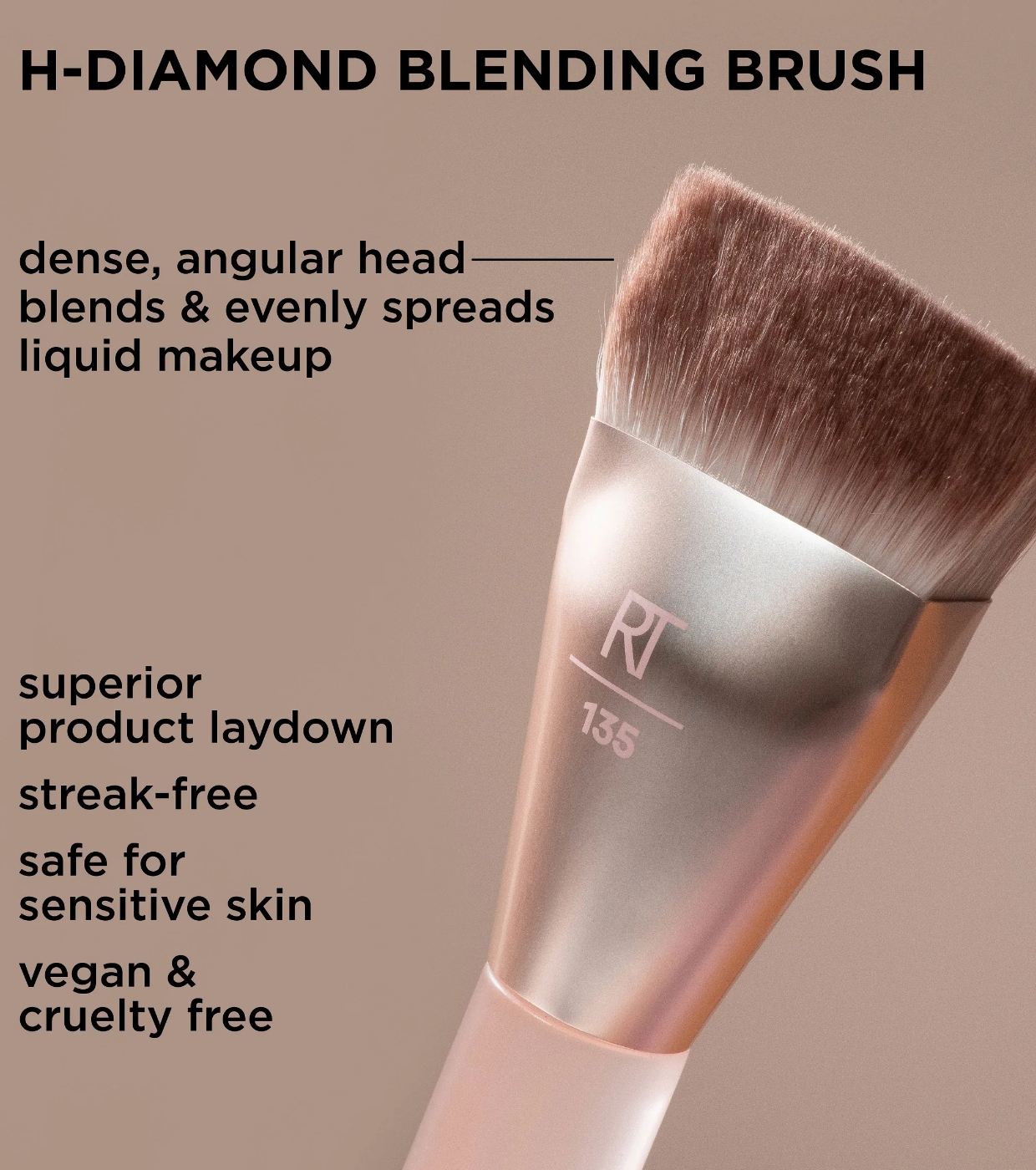 Real Techniques - *New Nude 2.0* - Pincel para Rosto Diamond Blending