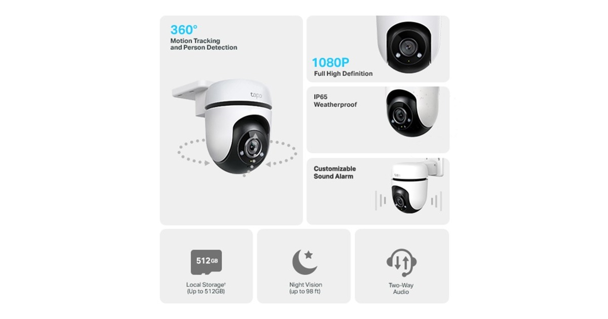 TP-LinkTC40 Wi-Fi Beveiligingscamera  (Wit/zwart, Wi-Fi)