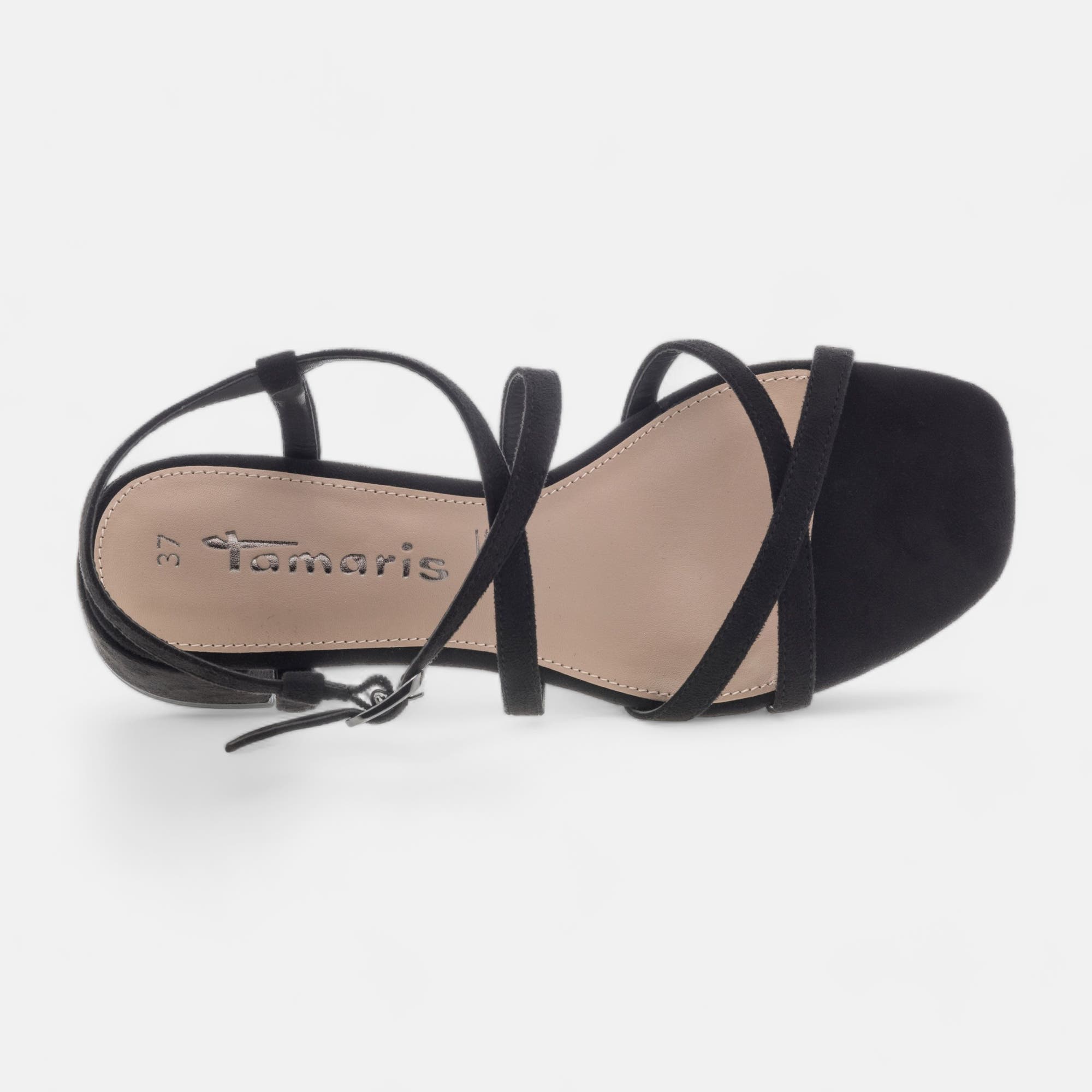Nu-pieds à talon Femme noir vernis