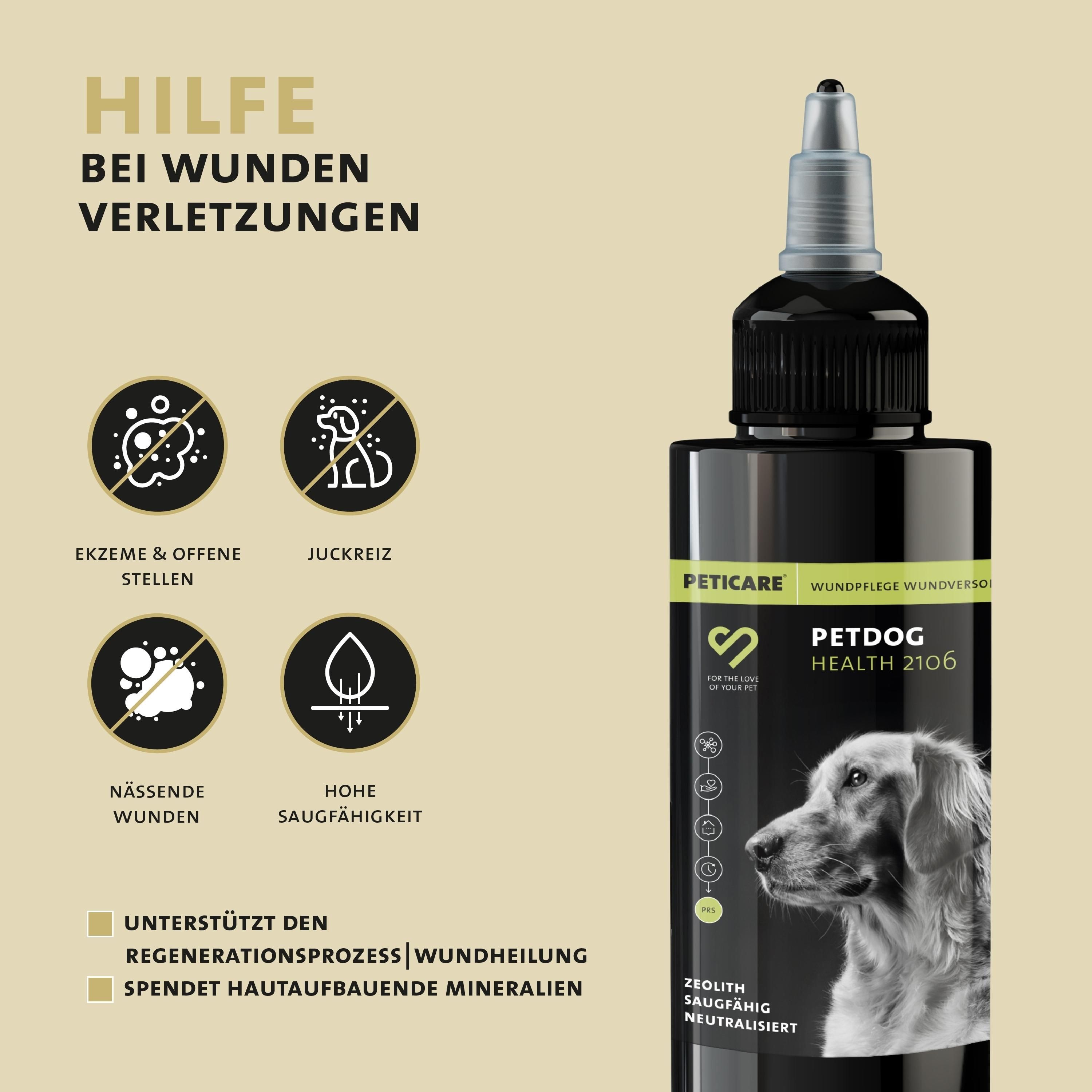 Peticare Spezial Wund-Puder für Hunde, Katzen, bei Wunden aller Art