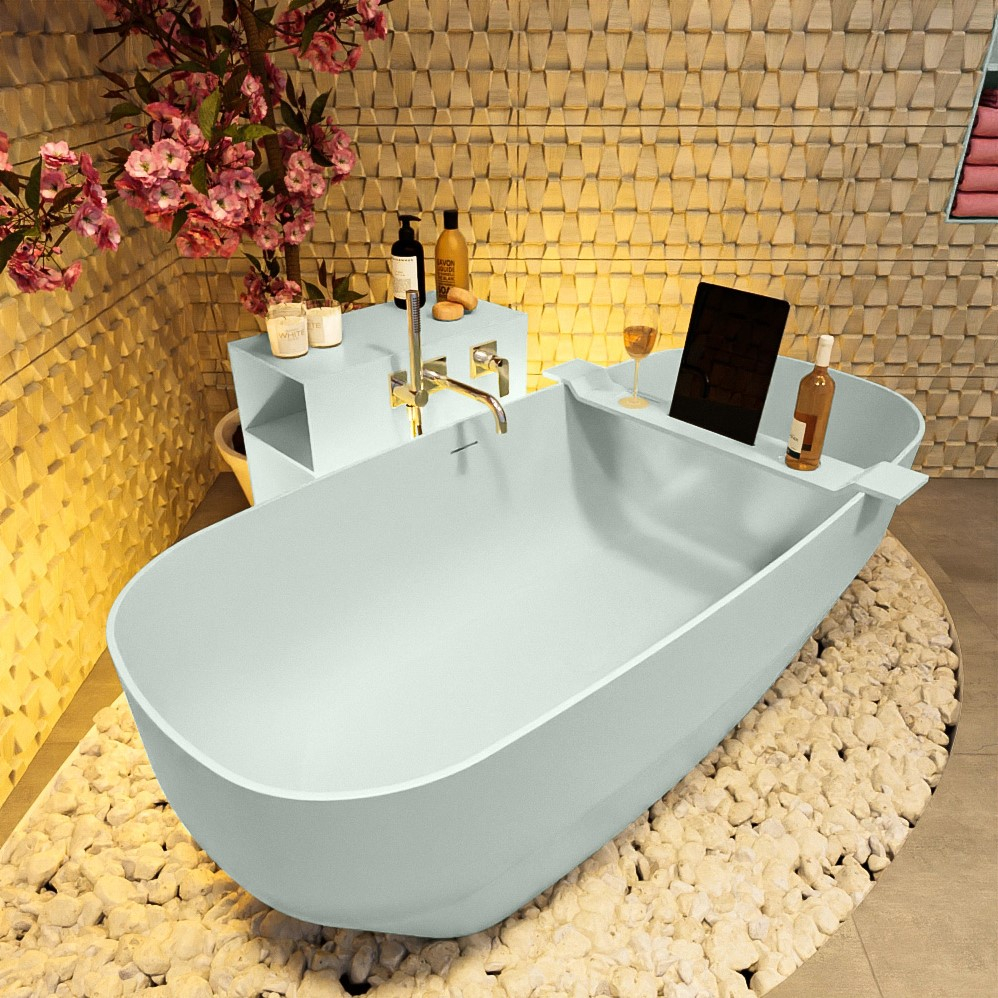 Mondiaz Stone vrijstaand bad 170x75cm kleur greey