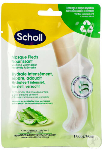 Scholl Masque Pieds Nourrissant Aloe Vera 1 Paire