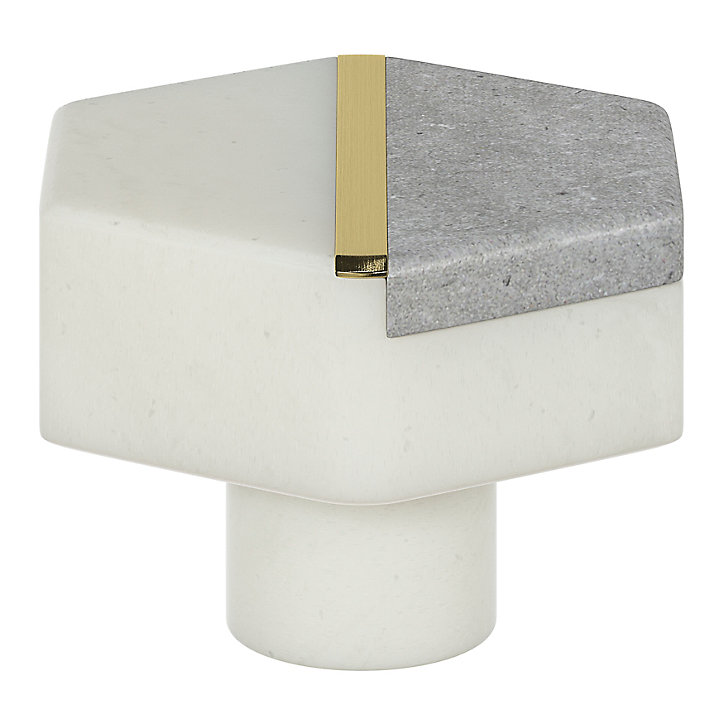 Bouton de meuble GoodHome Rubian blanc l.4.2cm x h.3.6cm x p.2.7cm