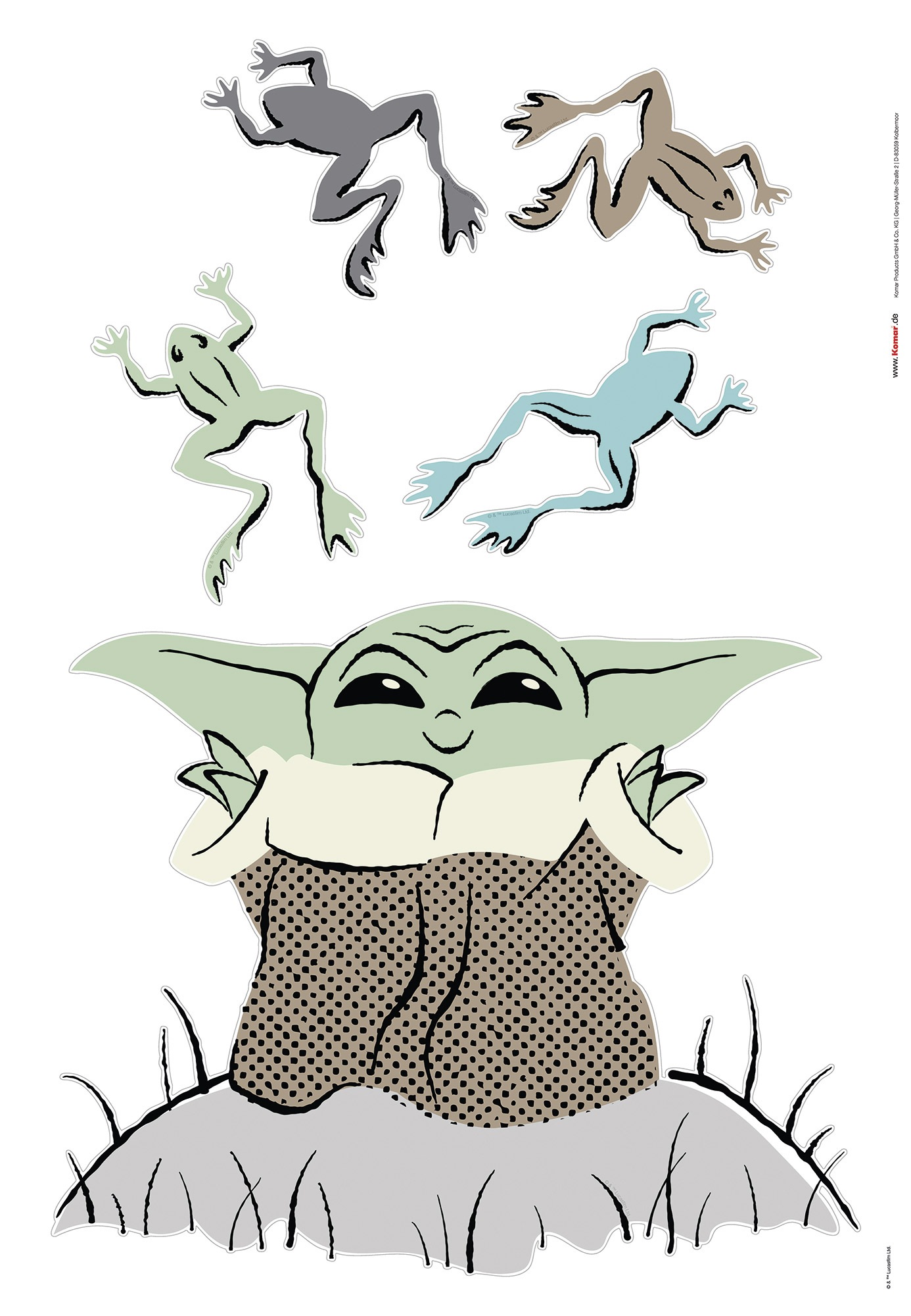 Komar Wandtattoo »Star Wars The Mandalorian Grogu Enchanted Frogs« 50 x 70 cm (Breite x Höhe) - Kinderzimmer, Wandsticker