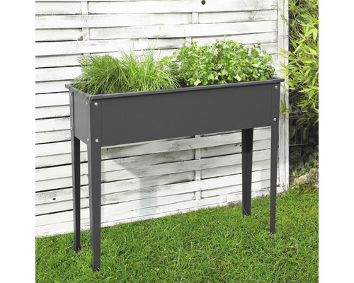 Verhoogd tuinbed op palen, maat 3, 100 x 40 x 80 cm, antraciet